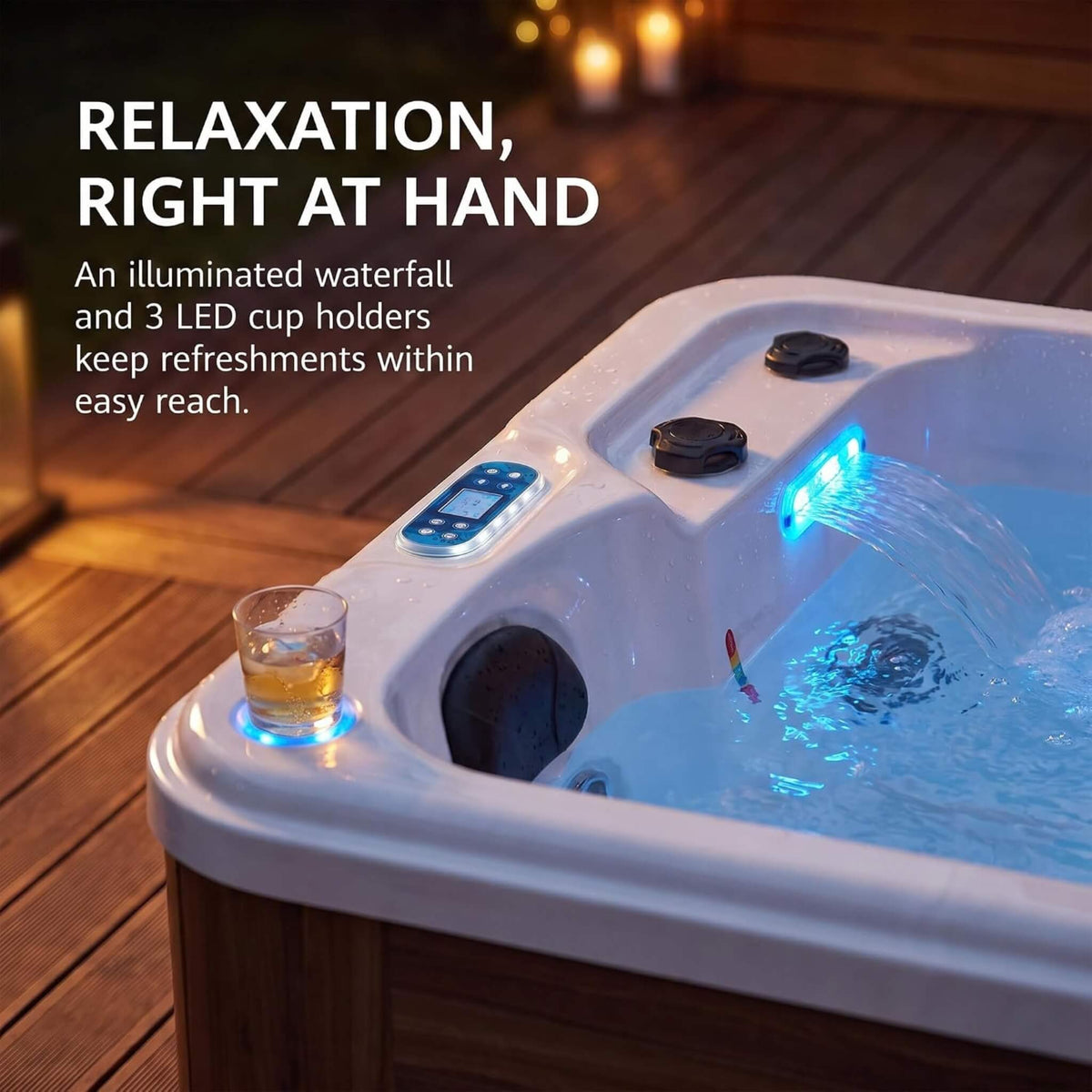 Aeris 2-Person Outdoor Hot Tub With 15 Hydro Jets And LED Lights (SAK15849)