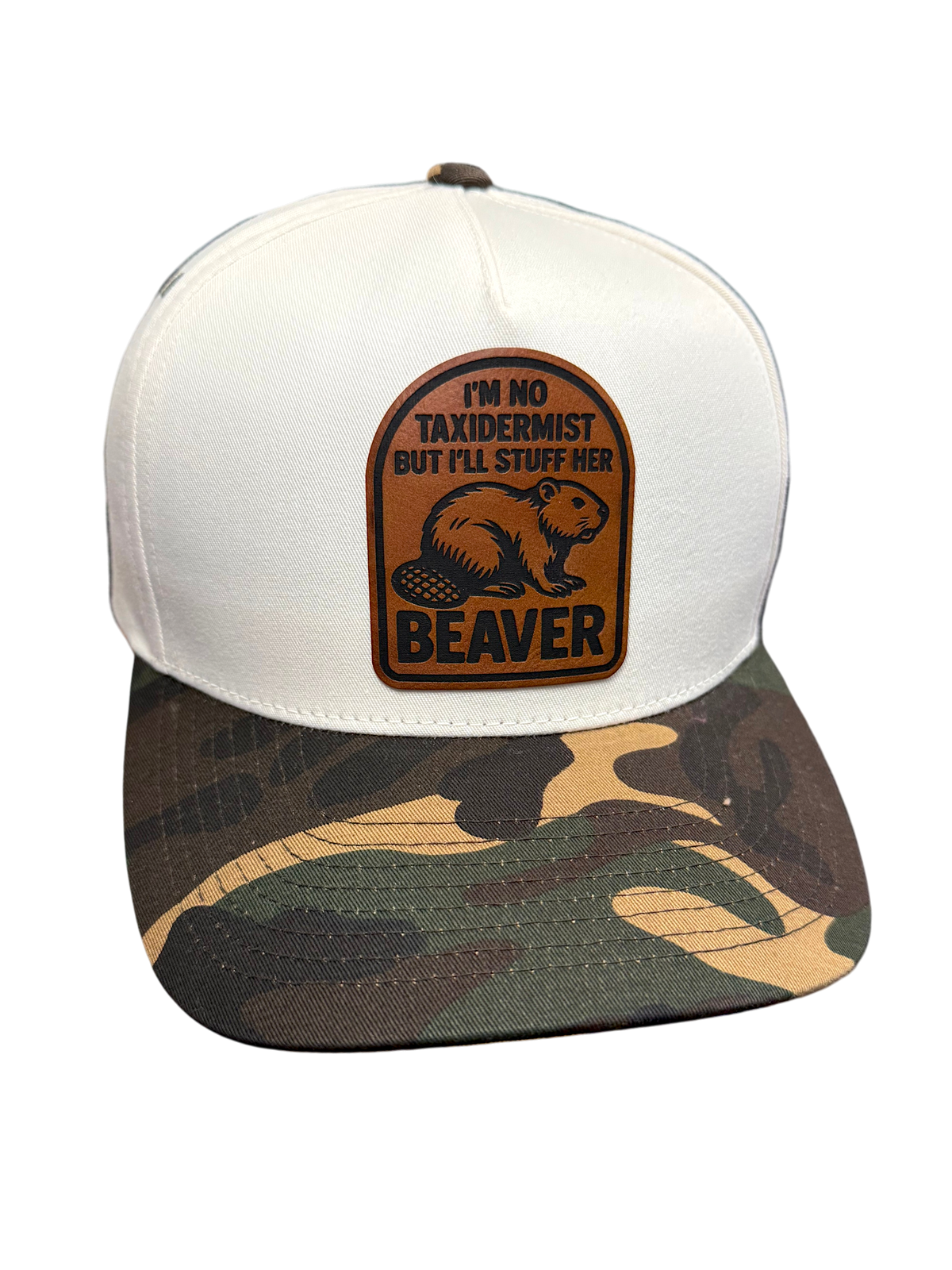 Taxidermist Camo Leather Patch Snapback