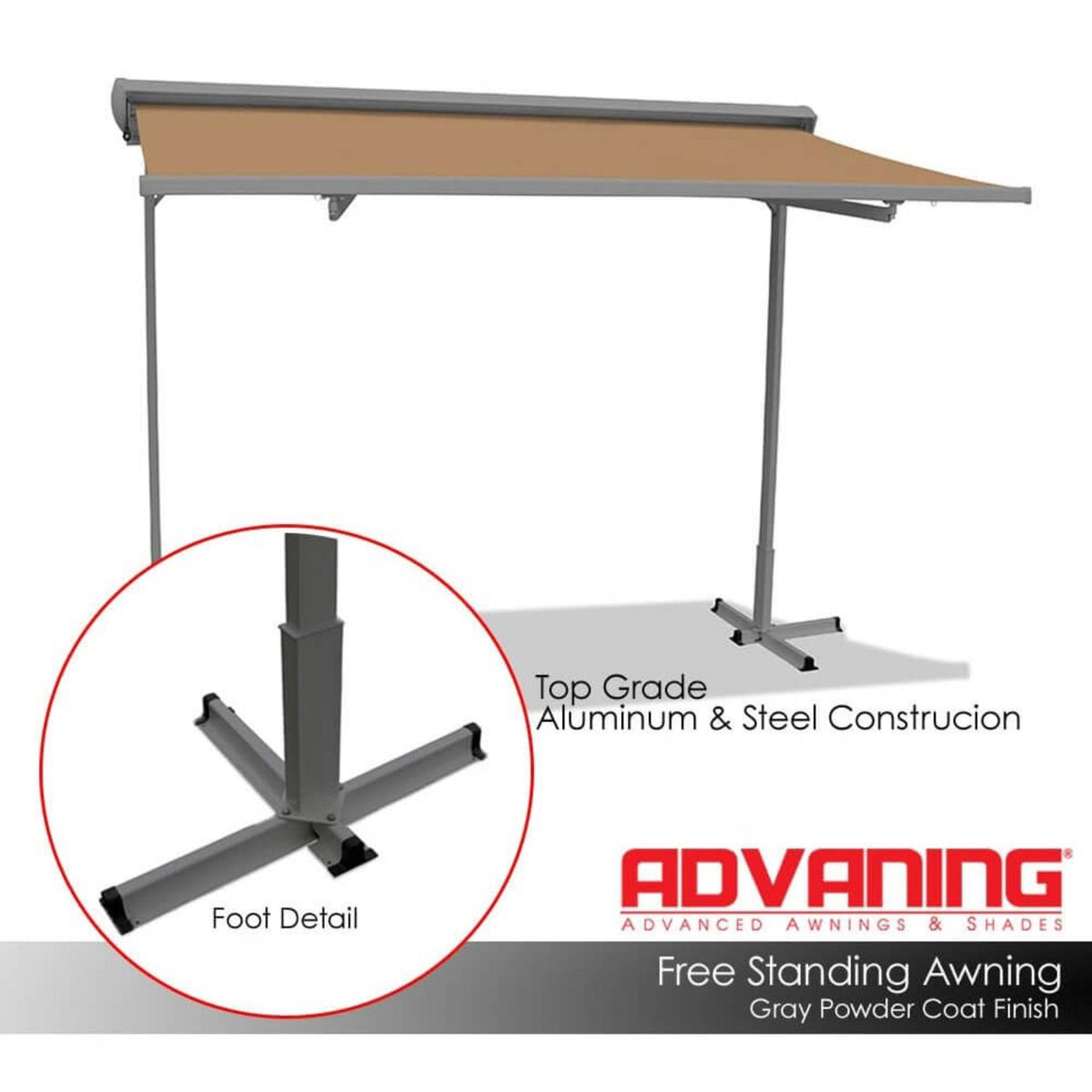 Advaning FS Series Freestanding Dual-Deploying Manual Retractable Awning [FS1110/1410] (SAK62975)