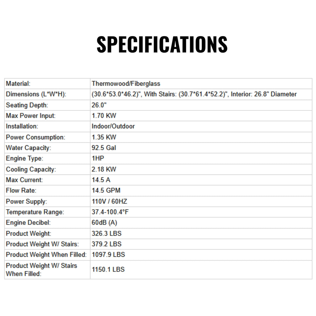 Icetubs IceBarrel Thermowood And Fiberglass Cold Plunge Immersion Tub (SAK68129)