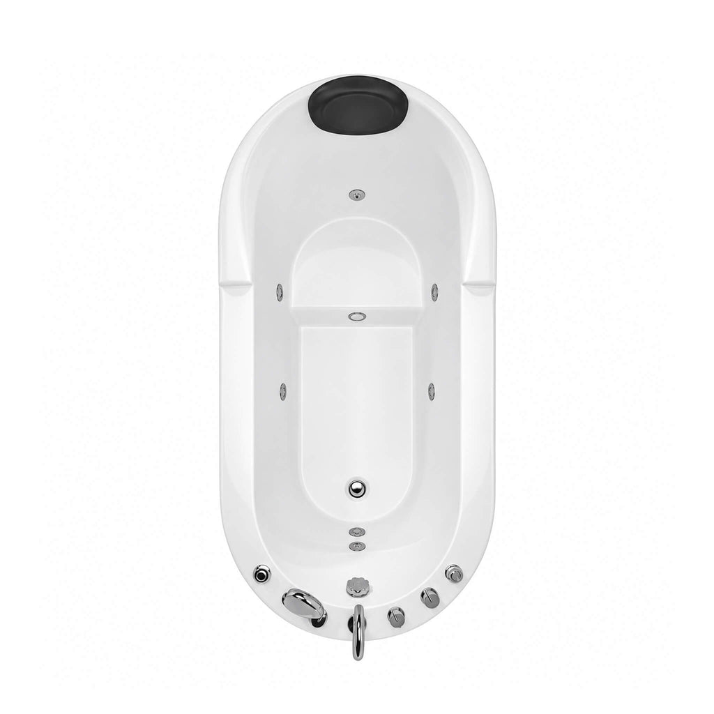 Aqualis Large Premium Acrylic Whirlpool Tub With Air Jets Pillow And Seat (SAK17326)